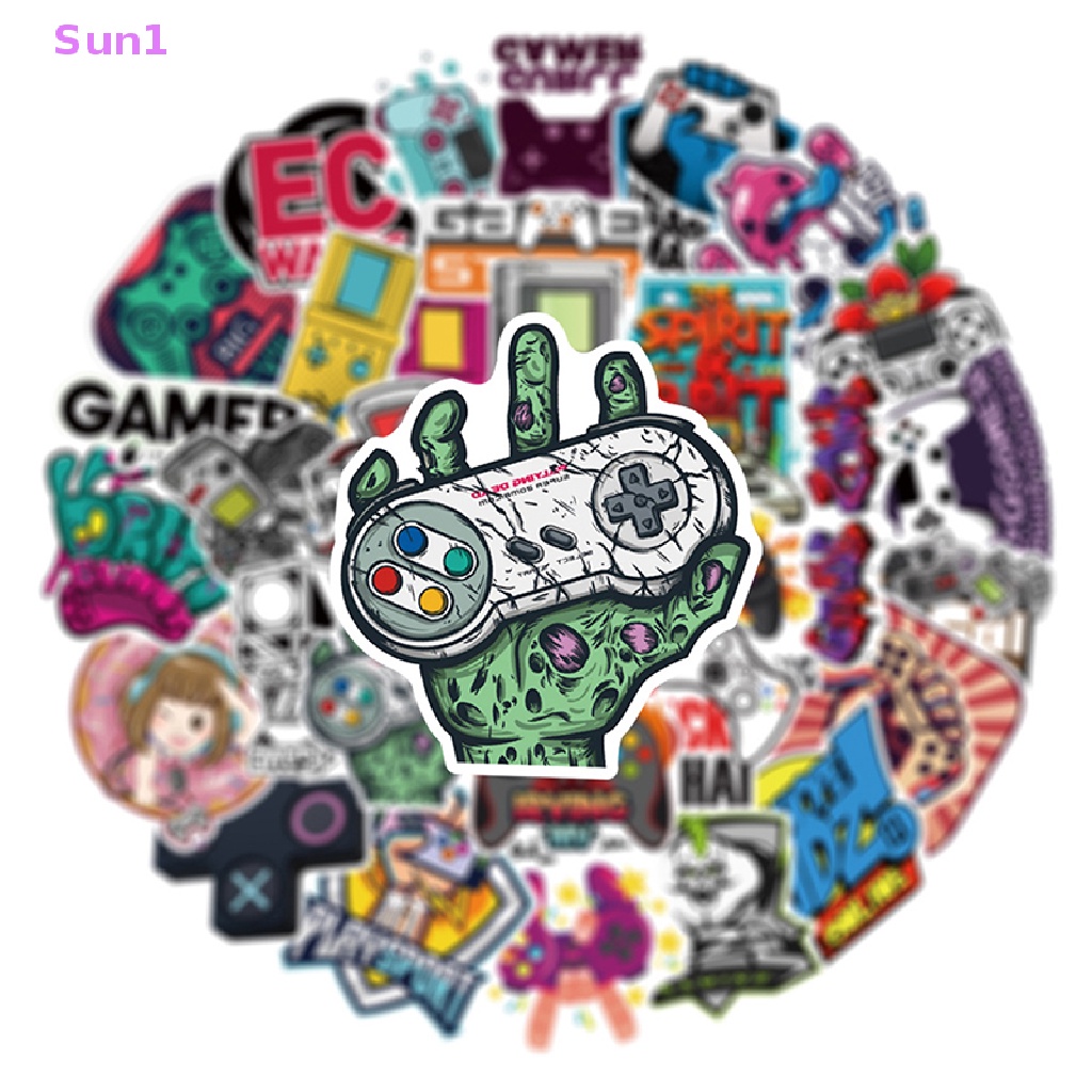 Set 50 Nhãn Dán Trang Trí Xe Hơi / Ván Trượt / Laptop / Điện Thoại Chống Nước Kiểu Vintage Vui Nhộn