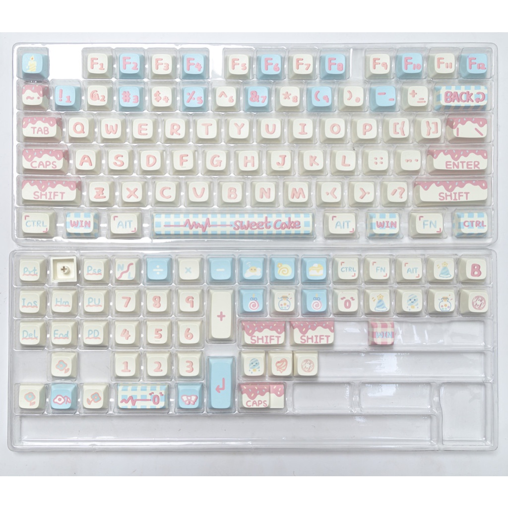 127 Phím Sweet Cake Keycaps XDA Profile dễ thương Bánh Ngọt PBT Dye Sub Bàn Phím Cơ Keycap