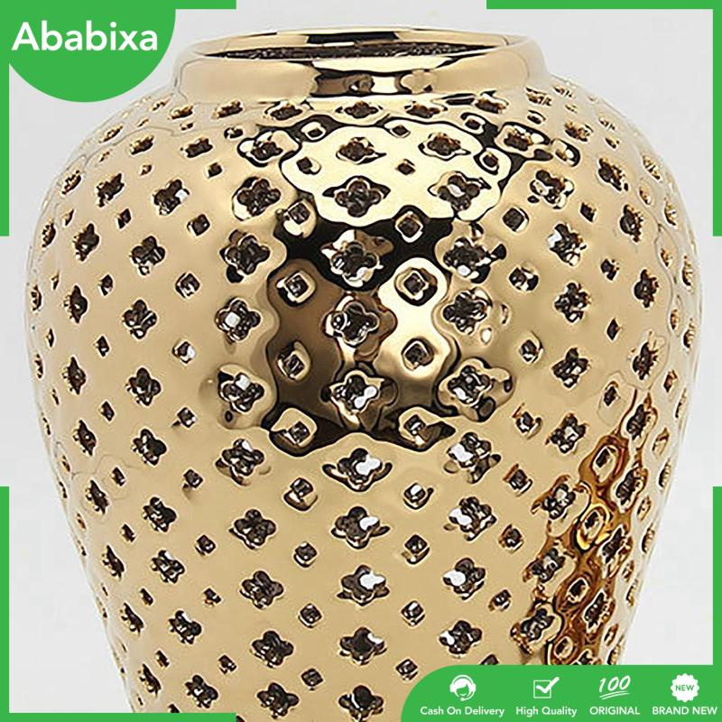 [Ababixa] Lọ Gốm Chạm Khắc Lưới Đựng Gừng Hoa Phong Cách Phương Đông Để Bàn Trang Trí Tiệc Đa Năng