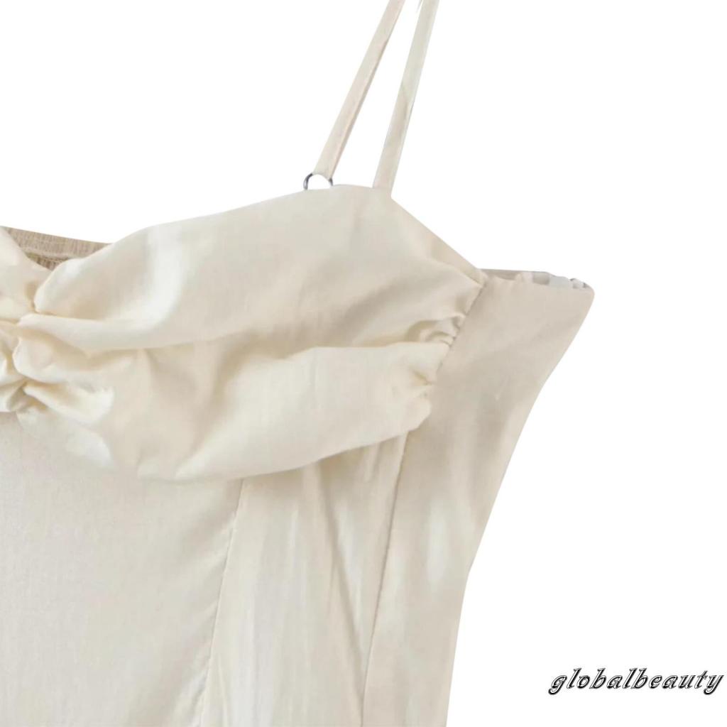 Đầm Mini Không Tay 00GB Hở Lưng Màu Trơn Thời Trang Mùa Hè Cho Nữ
