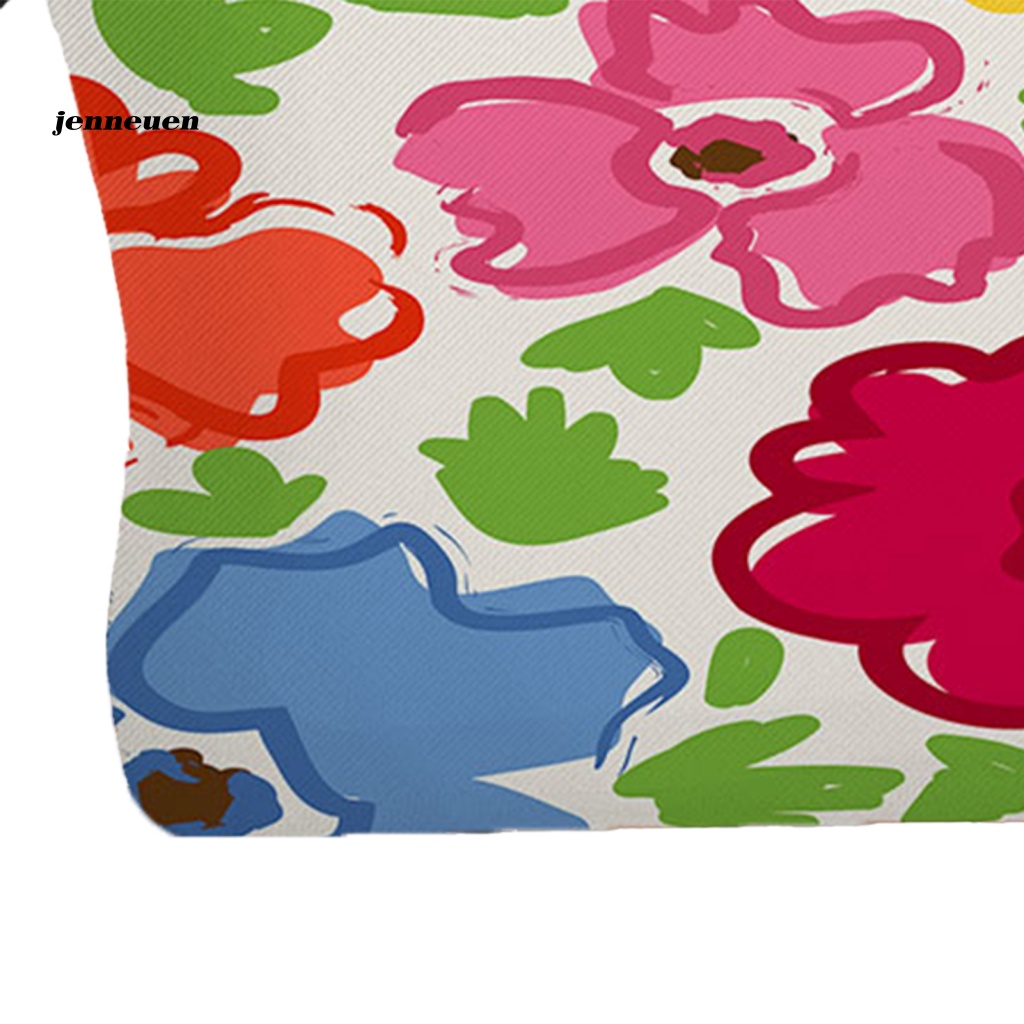 Jen Túi Đựng Mỹ Phẩm Sức Chứa Lớn Bền Bỉ In Họa Tiết Hoa Dễ Phối Đồ Dành Cho Trường Học