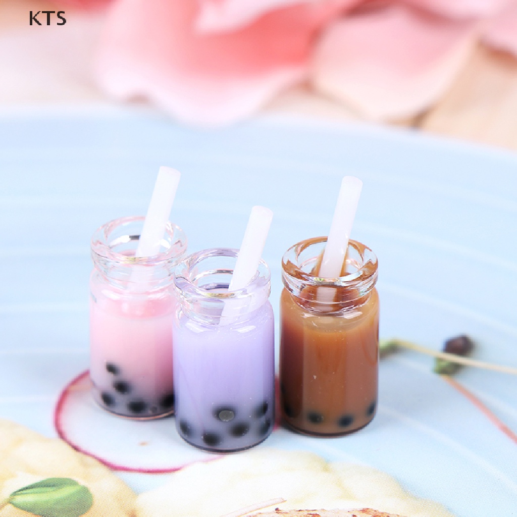 Bộ 3 Ly Trà Sữa mini Tỉ Lệ 1: 12 Dùng Để Trang Trí Nhà Búp Bê