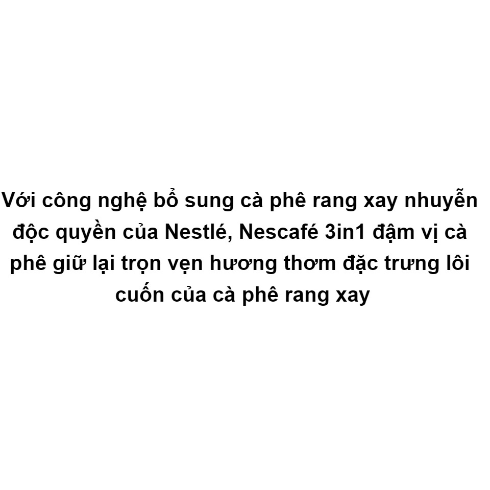 Nescafe 3in1 đậm vị cà phê bịch