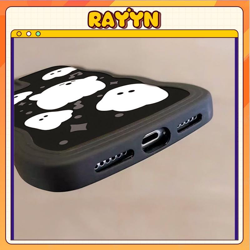 Ốp Điện Thoại Viền Gợn Sóng Hình Ma Cho iPhone 11 12Pro 13 14Promax 6s 7 / 8 / SE 6P 8Plus X XR XS Max 12 / 13mini 14plus