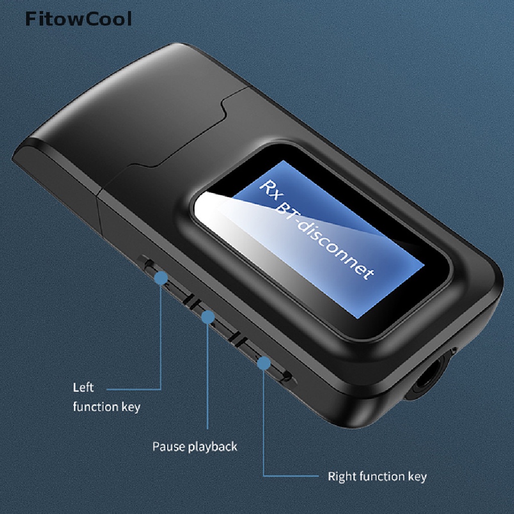 Usb Nhận Tín Hiệu Bluetooth 5.0 Có Màn Hình LCD 2 Trong 1 Jack Cắm 3.5mm