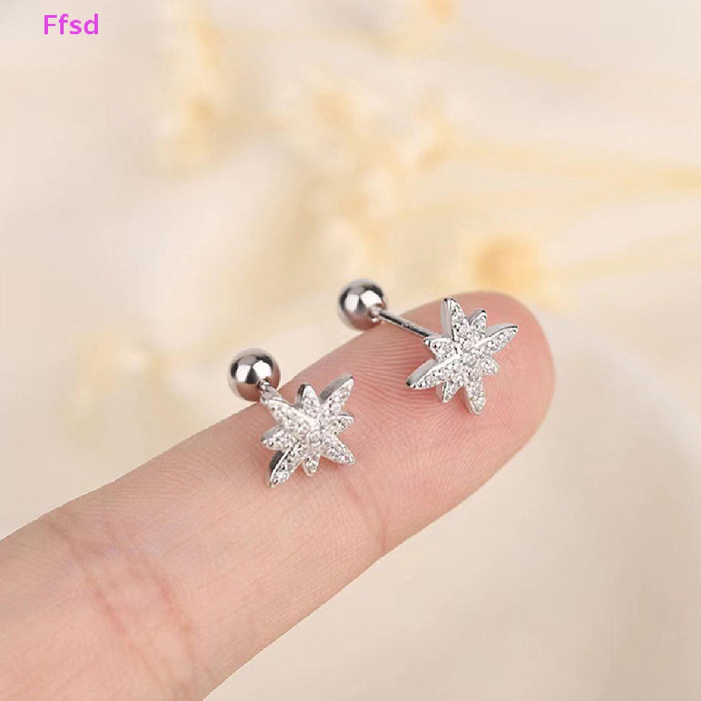 1 Đôi Khuyên Tai Đính Đá Zircon Hình Ngôi Sao Thời Trang Cho Nữ