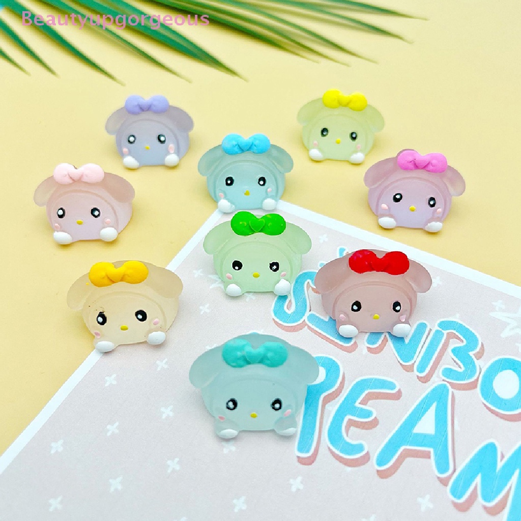 Set 2 Tượng Nhựa Phát Quang Hình Hoạt Hình Mini Dễ Thương Trang Trí Tiểu Cảnh