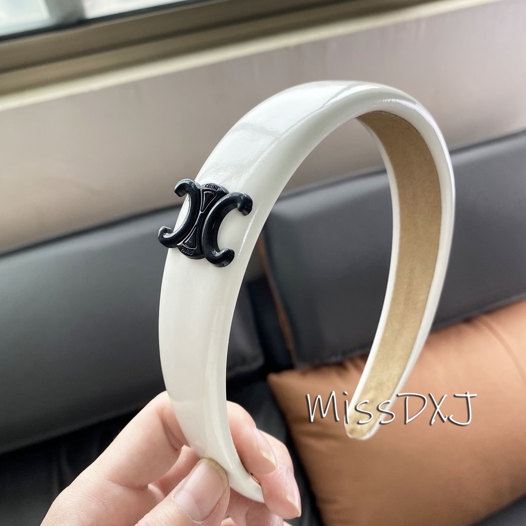 Băng Đô Cài Tóc Bằng Da PU Màu Trơn Đơn Giản Phong Cách Hàn Quốc Cho Nữ