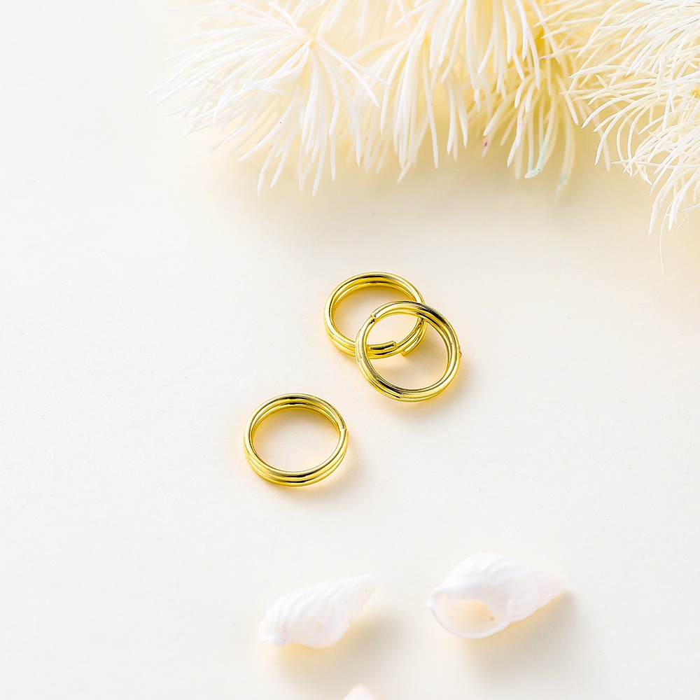 Set 50 Vòng Nối Hai Vòng Tròn Màu Vàng Thật Không Phai Màu Kích Thước 4-8mm18K Dùng Làm Trang Sức