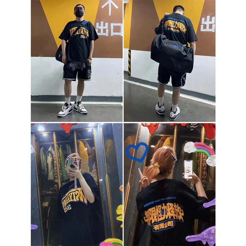 Sta &amp; - Mùa Hè BK Áo Thun Tay Ngắn Dáng Rộng Họa Tiết Infinite Force Nhả Nhanh Cho Nam Và Nữ