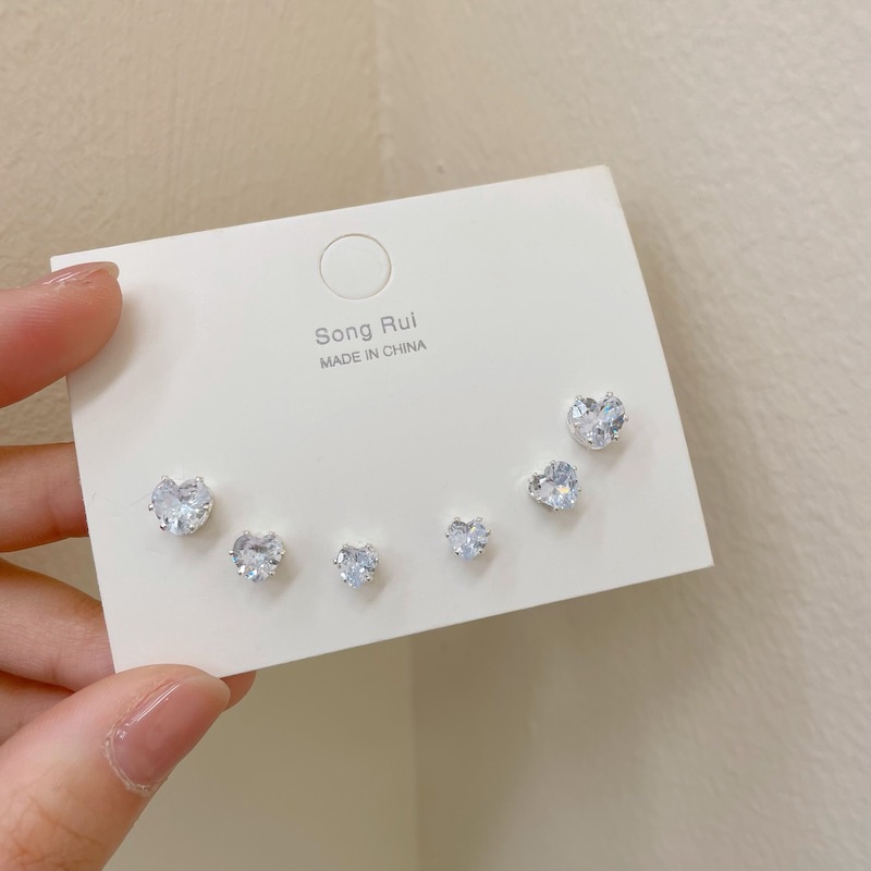 Khuyên Tai Đính Đá Zircon Cao Cấp Phong Cách Mới 2023