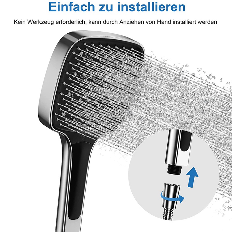 Đầu Vòi Sen Tiết Kiệm Nước Với 3 Chế Độ Áp Lực Phun Tiện Dụng