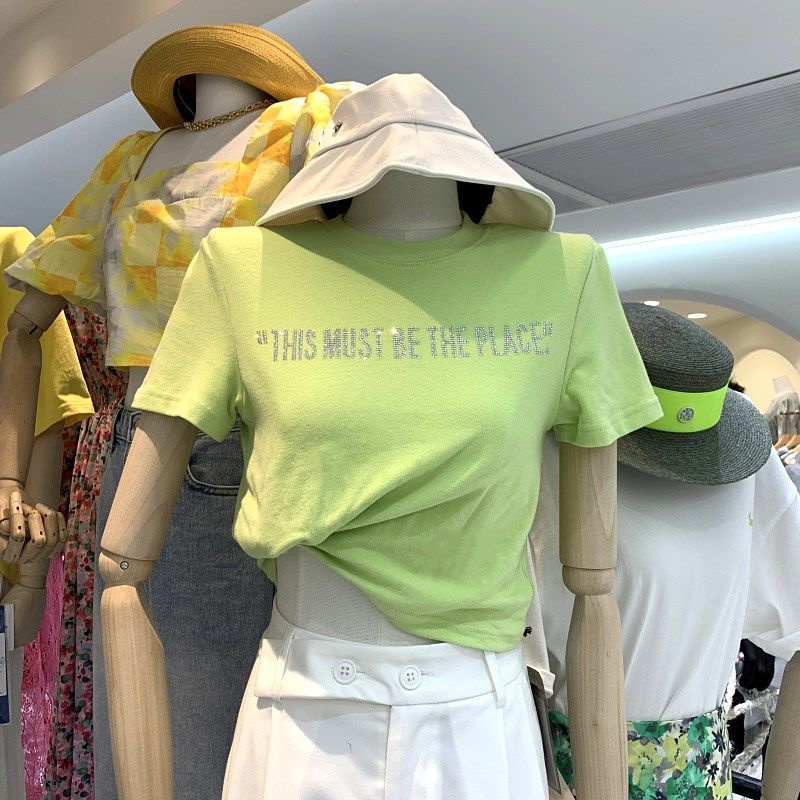 Áo Thun Cotton Mỏng Tay Ngắn Phong Cách Hàn Quốc Năm 2021 Thời Trang Mùa Xuân Cho Nữ