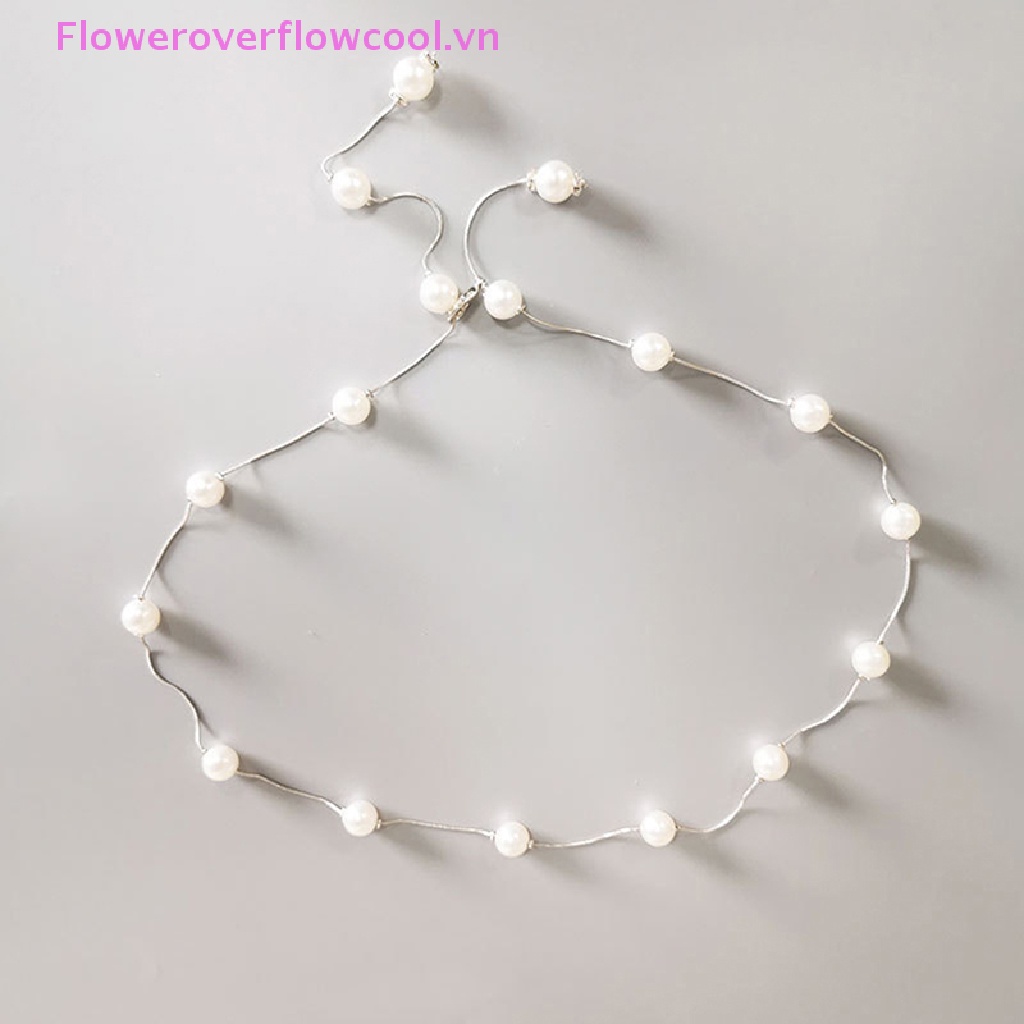 Thắt Lưng Dây Xích Mảnh Đính Ngọc Trai Trang Trí Dành Cho Bạn Nữ