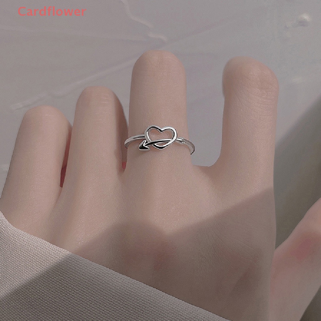 < Cardflower > Nhẫn Cưới Hình Mũi Tên Tình Yêu Lãng Mạn Màu Bạc Tinh Tế Kích Thước Miễn Phí Cho Nữ Giới