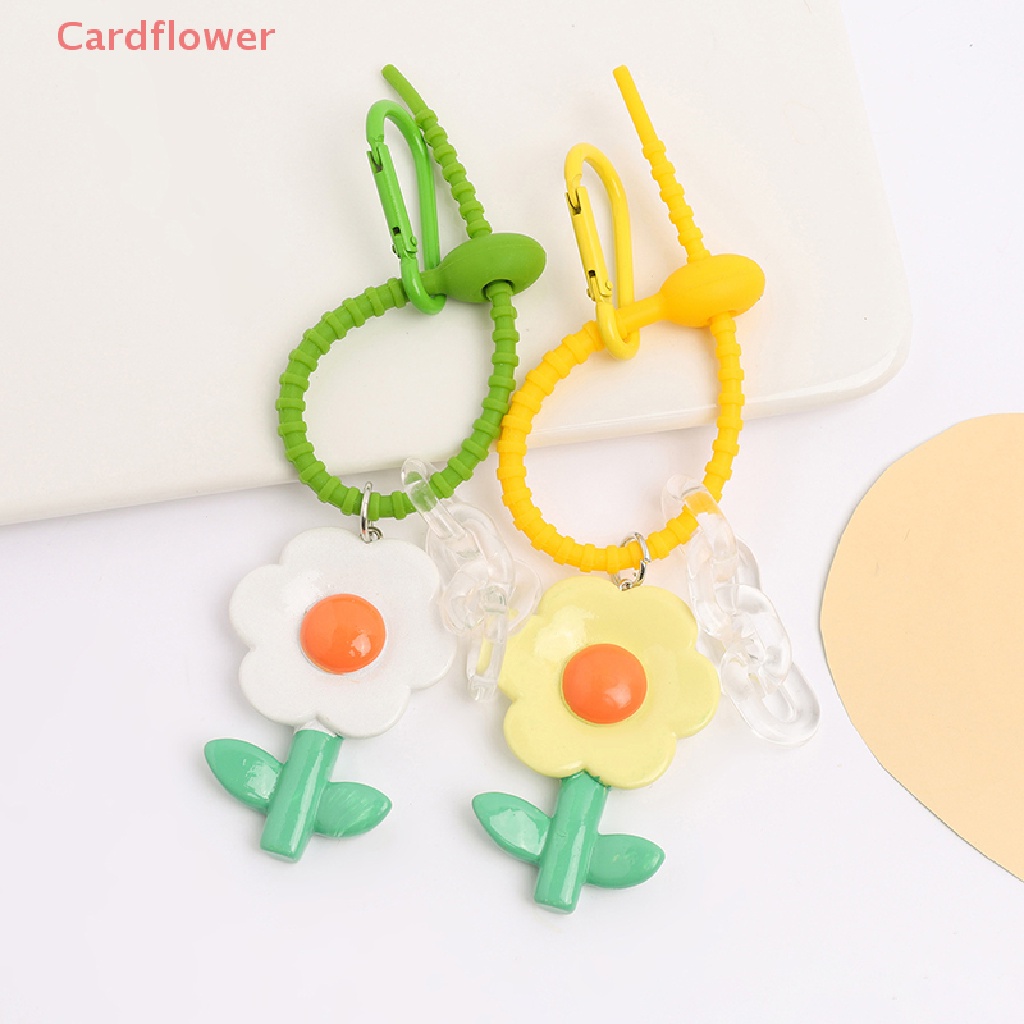 Móc Khóa Xe Hơi Đính 1 Bông Hoa Nhỏ Xinh Xắn Cho Nữ 1 Cái