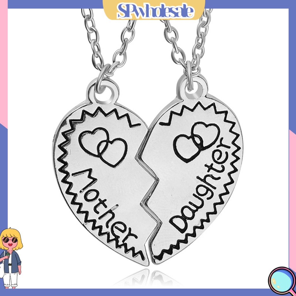 &lt;SPwholesale&gt; Bộ 2 Vòng cổ Hợp Kim Khắc Chữ Mother / Daughter Xinh Xắn