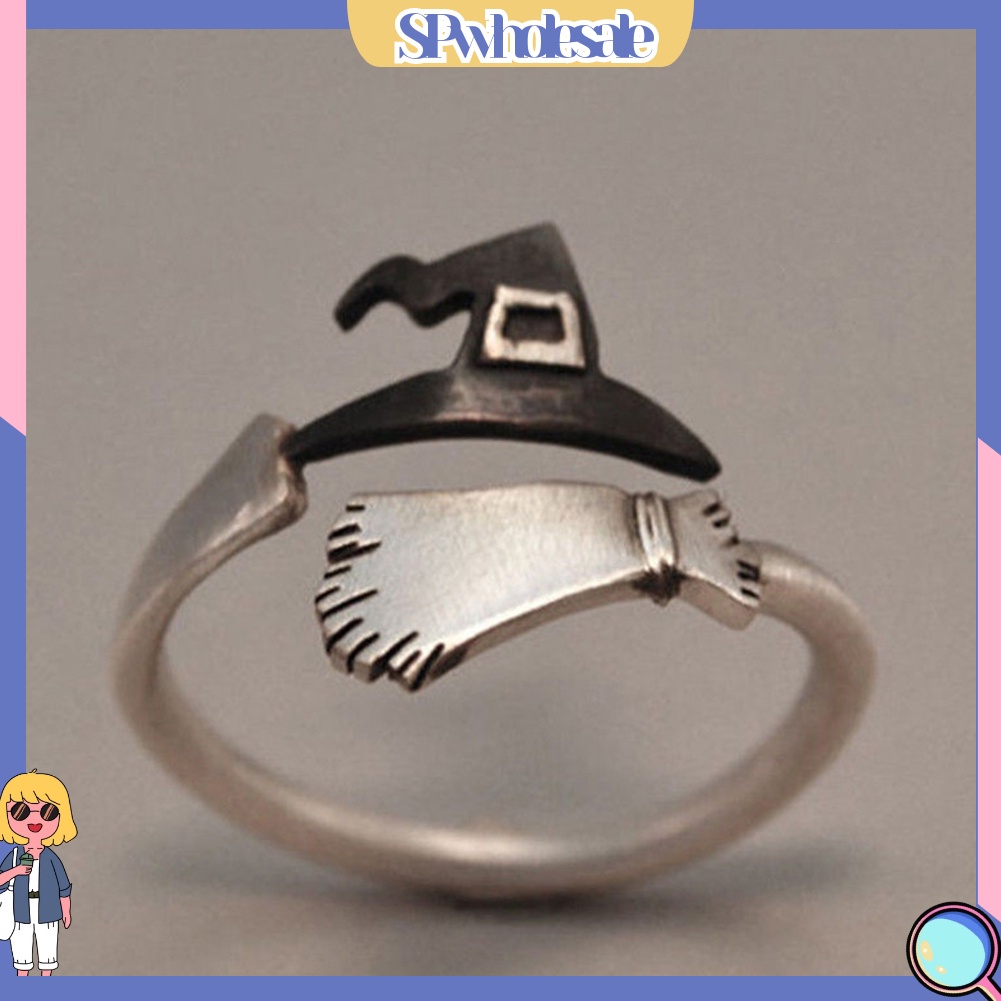 <SPwholesale> Nhẫn Hở Hình Nón Phù Thủy Dễ Thương Có Thể Điều Chỉnh Làm Quà Tặng Trang