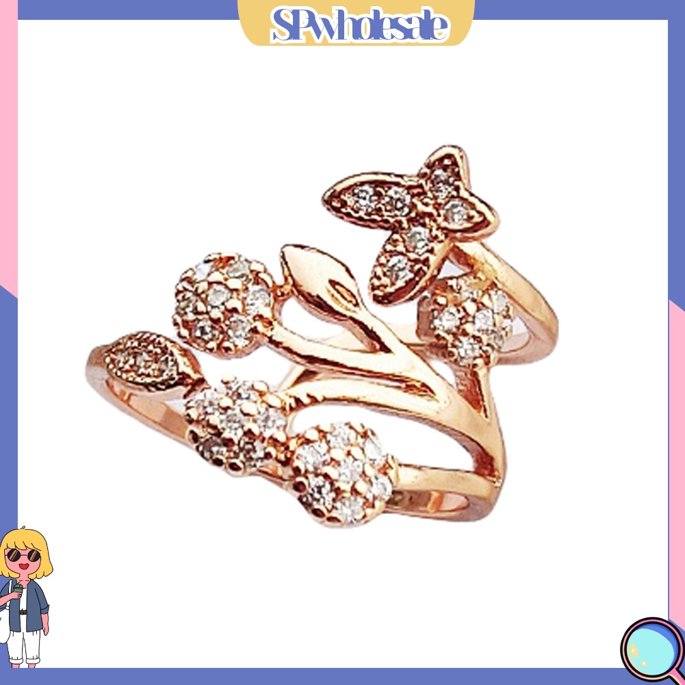 <SPwholesale> Nhẫn Đính Hôn Bạc Họa Tiết Bướm Đáng Yêu Dành Cho Nữ