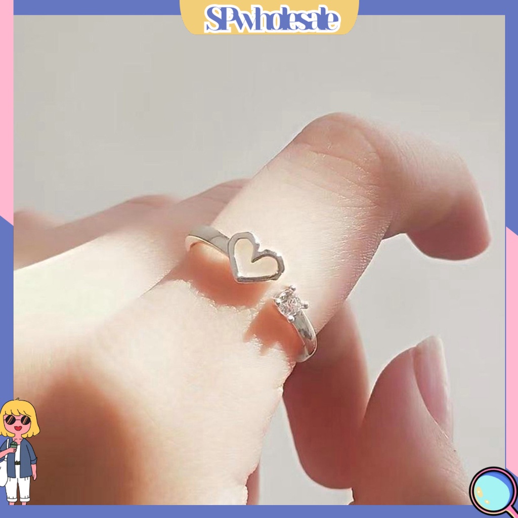 <SPwholesale> Nhẫn Hình Trái Tim Phát Sáng Có Thể Điều Chỉnh Kích Cỡ Dành Cho Cặp Đôi