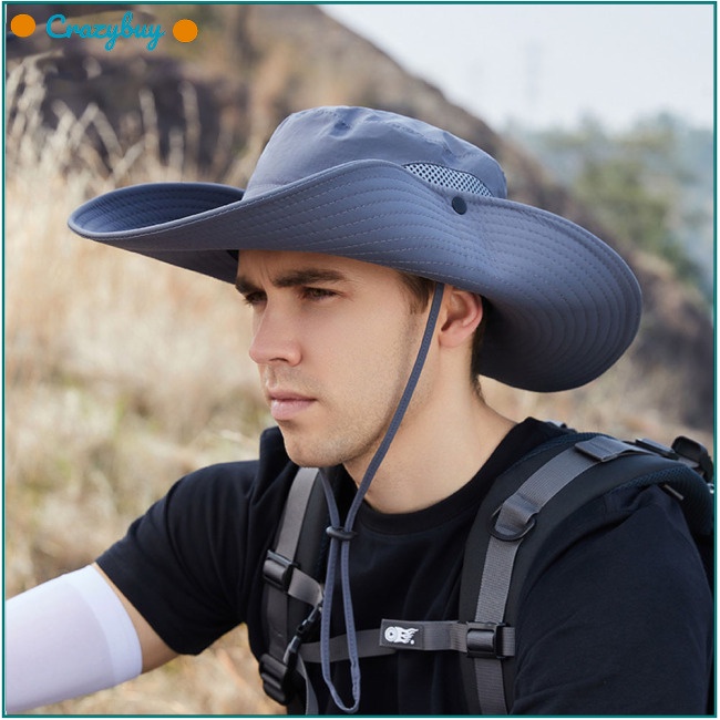 Mũ Tai Bèo Chống Nắng Vành Rộng Thời Trang Mùa Hè Cho Nam Khi Đạp Xe / Leo Núi