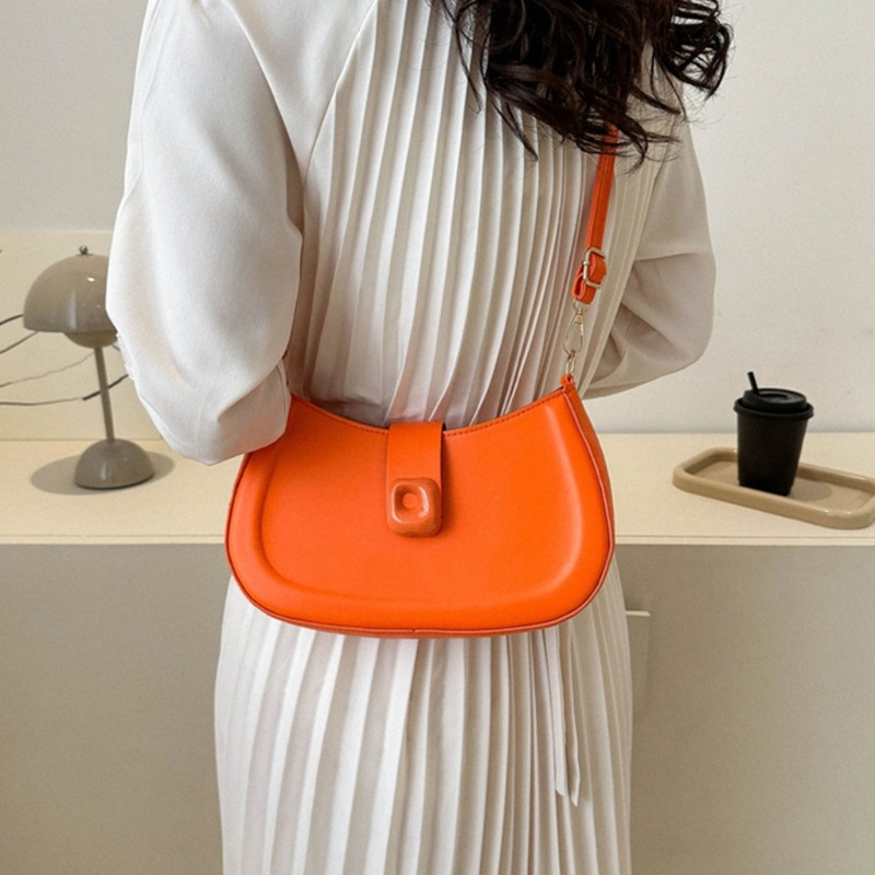 Túi Đeo Chéo Da PU Màu Trơn Thời Trang Cho Nữ