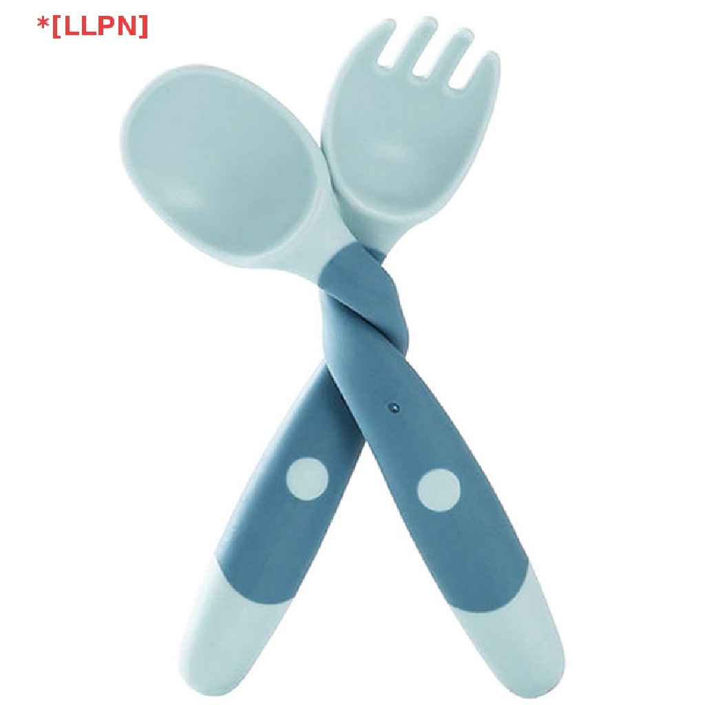 Set 2 Muỗng Nĩa PP + TPE Mềm Tập Ăn Cho Bé Sơ Sinh