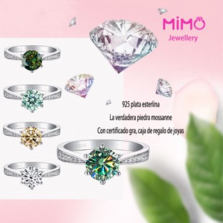   Với giấy chứng nhận Gra  nhẫn moissanite thực s925 sterling bạc thời trang sáu chân mossanite nhẫn kim cương 