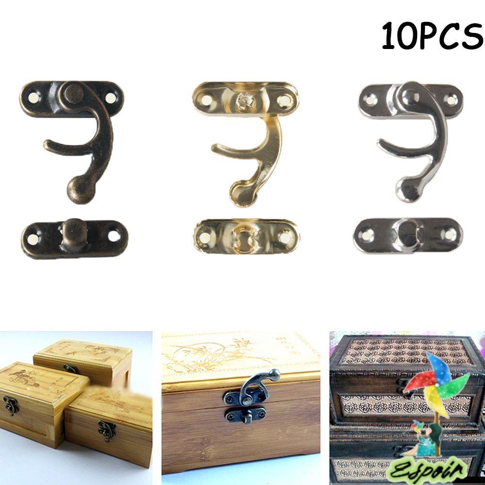 Set 10 Ổ Khóa Túi Xách / Đồ Nội Thất Bằng Kim Loại Phối Da Phong Cách Vintage