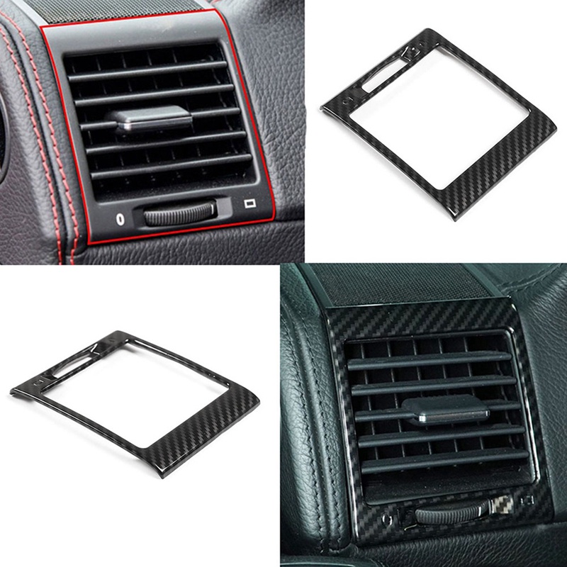 Set 2 Viền Bọc Máy Điều Hòa Xe Hơi Mercedes Benz G-Class W463 G500 2004-2018 Bằng Sợi Carbon