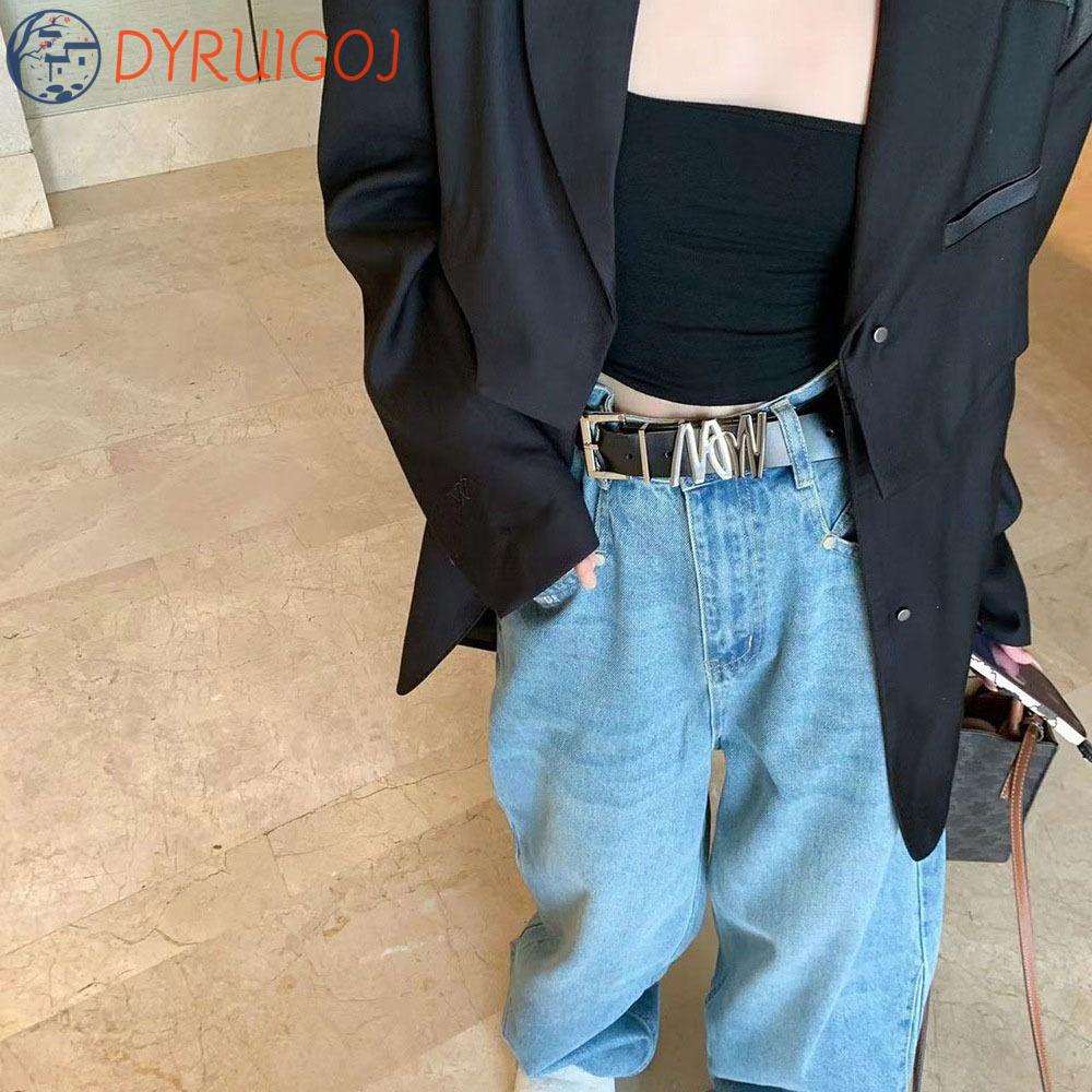 Thắt Lưng Khóa Hợp Kim Họa Tiết Chữ Đơn Giản Cho Nam Nữ