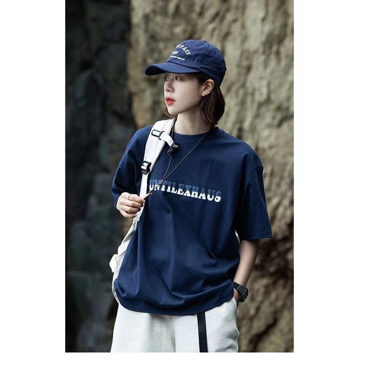 Áo Thun 100% Cotton Tay Ngắn Dáng Rộng In Chữ Phong Cách Hàn Quốc Thời Trang Mùa Hè Mới Cho Nữ