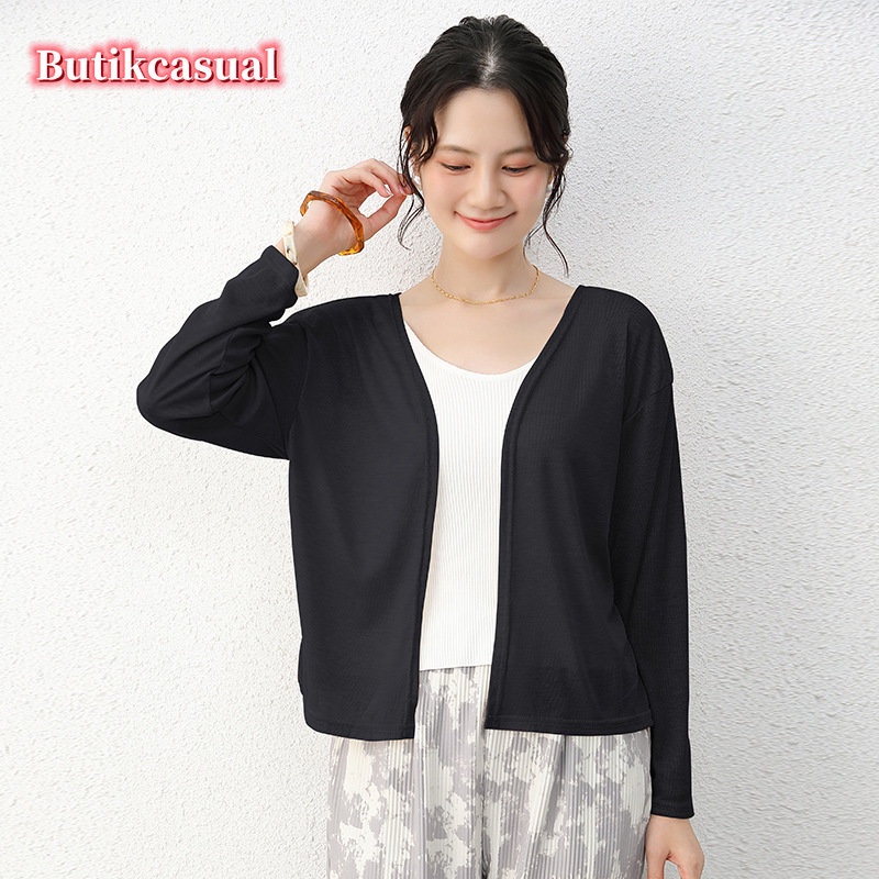 Áo Khoác cardigan Chống Nắng Bằng cotton Tay Dài Dáng Rộng Thời Trang Mùa Hè Cho Nữ
