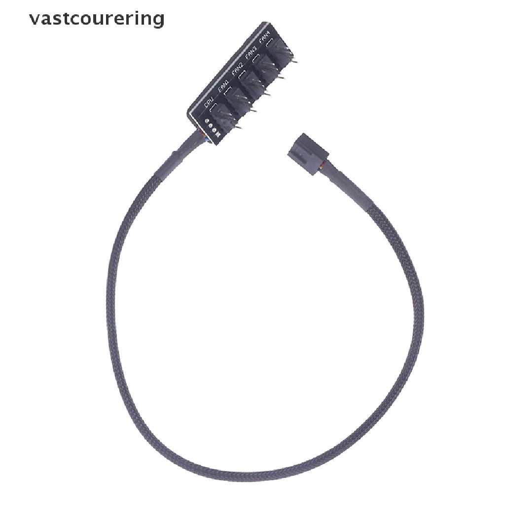 Vỏ Bọc Quạt Tản Nhiệt CPU Màu Đen Có Dây Cáp Chia Cổng Nguồn