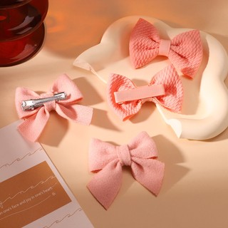 4 Cái / bộ Dễ Thương Màu Nơ Kẹp Tóc Cho Trẻ Em Nylon Mềm Handmade Mũ Phụ Kiện Tóc