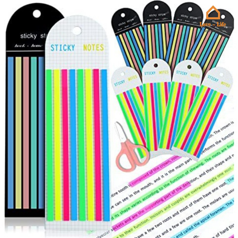 Giấy Dán Ghi Chú Màu Dạ Quang Trong Suốt Chống Thấm Nước Tiện Dụng