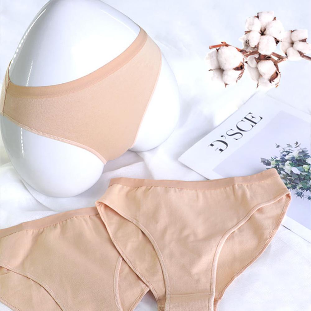 Quần Lót Eo Cao Kháng Khuẩn Màu Sắc Đơn Giản Cho Nữ R2U1