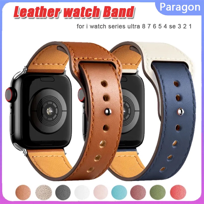 Dây Da Thay Thế Cho Đồng Hồ Thông Minh Apple watch series 8 7 45mm 41mm 6 Se 5 4 3 i 44mm 40 / 42mm 38mm
