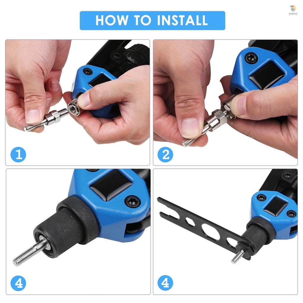 Set 110 Dụng Cụ Đinh Tán Cầm Tay + 100 Đai Ốc Đinh Tán + 7 Khuôn + 3 / M4 / M5 / M6 / M8 / M10 / M12 Và Khuôn Mang Theo Ốp