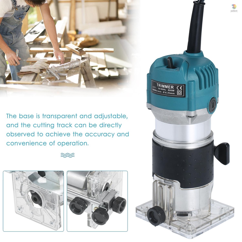 Bộ Định Tuyến Gỗ 220V 800W 30000r / Phút Với Đế Trong Suốt Bằng Nhôm Chuyên Dụng