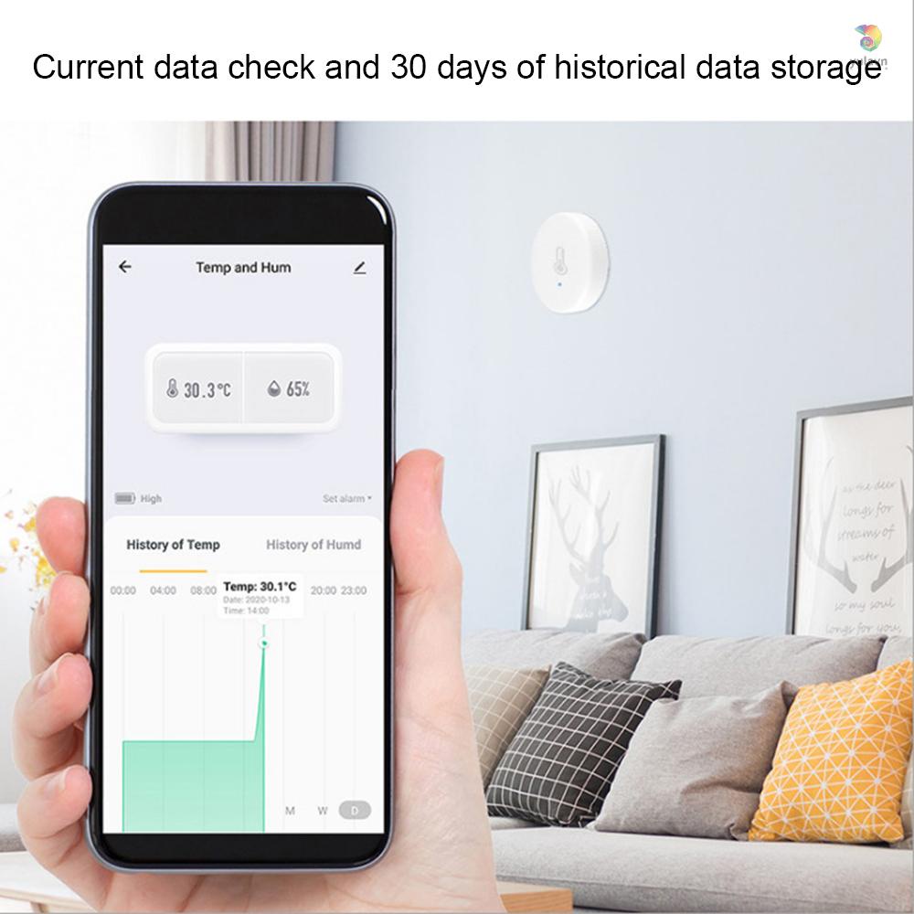 Đồng Hồ Đo Nhiệt Độ / Độ Ẩm Không Dây Mini Thông Minh ZigBee Có Chức Năng Báo Thức Điều Khiển Ứng Dụng Trong Nhà / Văn Phòng