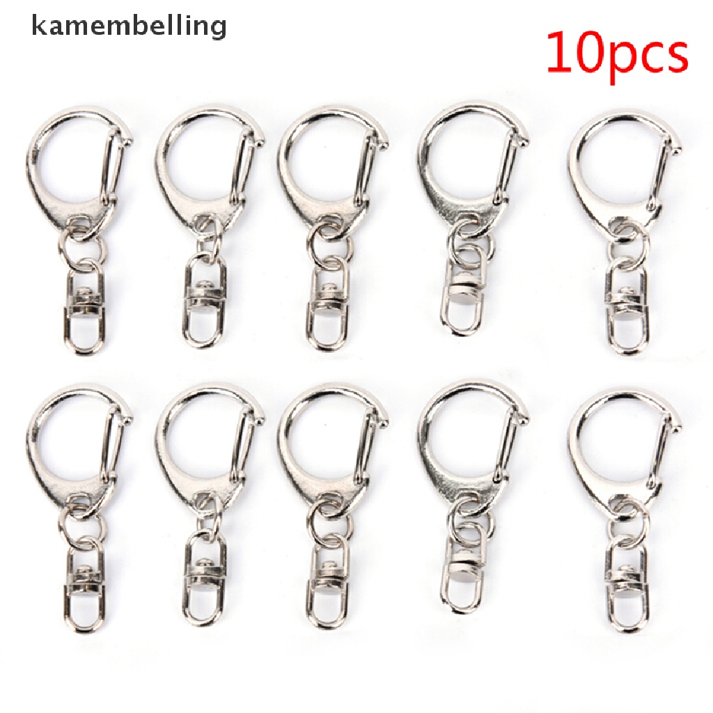 Set 10 Vòng Móc Khóa Ngắn Màu Bạc Bóng DIY