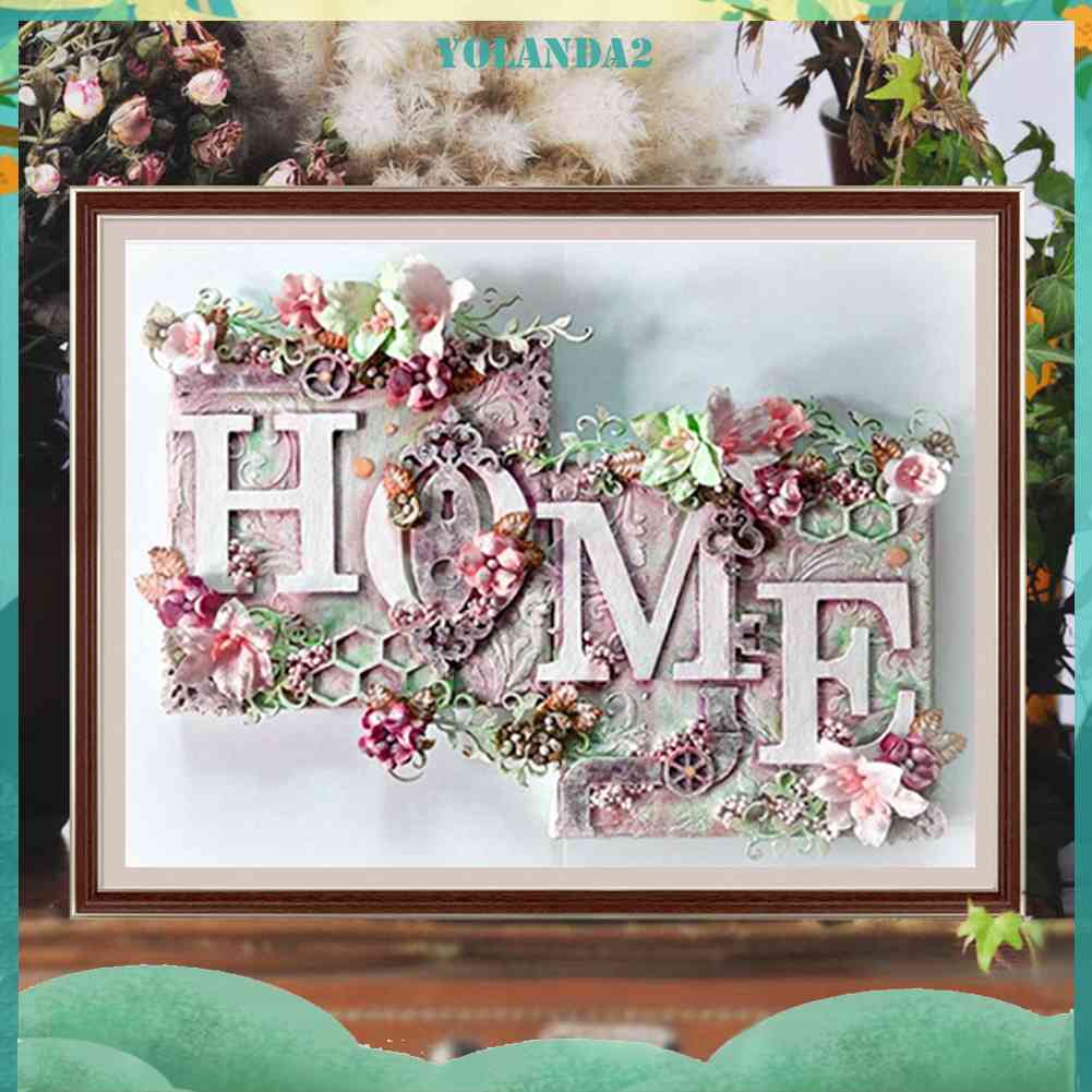 Tranh Đính Đá Kim Cương Toàn Bộ 5D DIY Hình Chữ Cái Trang Trí Nhà Cửa