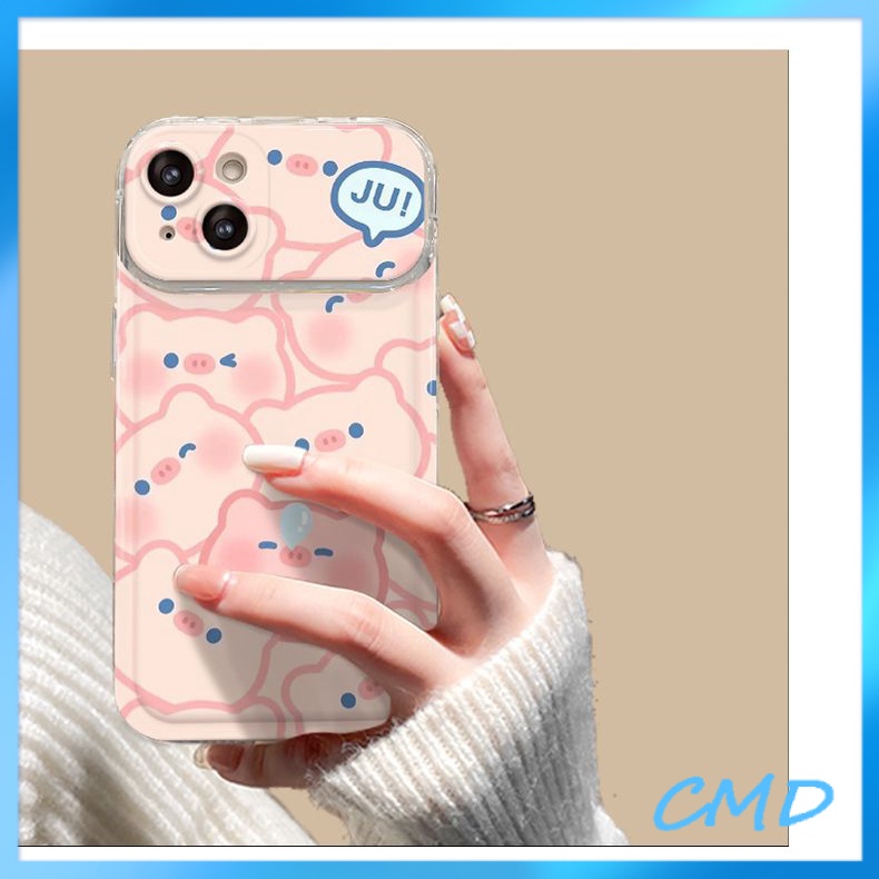 Ốp Lưng iPhone Camera Hoa Thỏ Hoa Điện Thoại Con lợn dễ thương, giá đỡ gương, vỏ mềm trong suốt silica gel Cho Iphone 6 / 6S / 6splus / se / 7 / 7plus / 8 / 8plus / X / xs / xsmax / 11 / 12 / 13 / 14 / Plus / Pro / Pro Max-8011