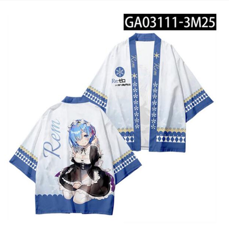 Áo Khoác Kimono Hóa Trang Emilia Rem Ram Anime Re: Zero Kara Hajimeru Isekai Seikatsu