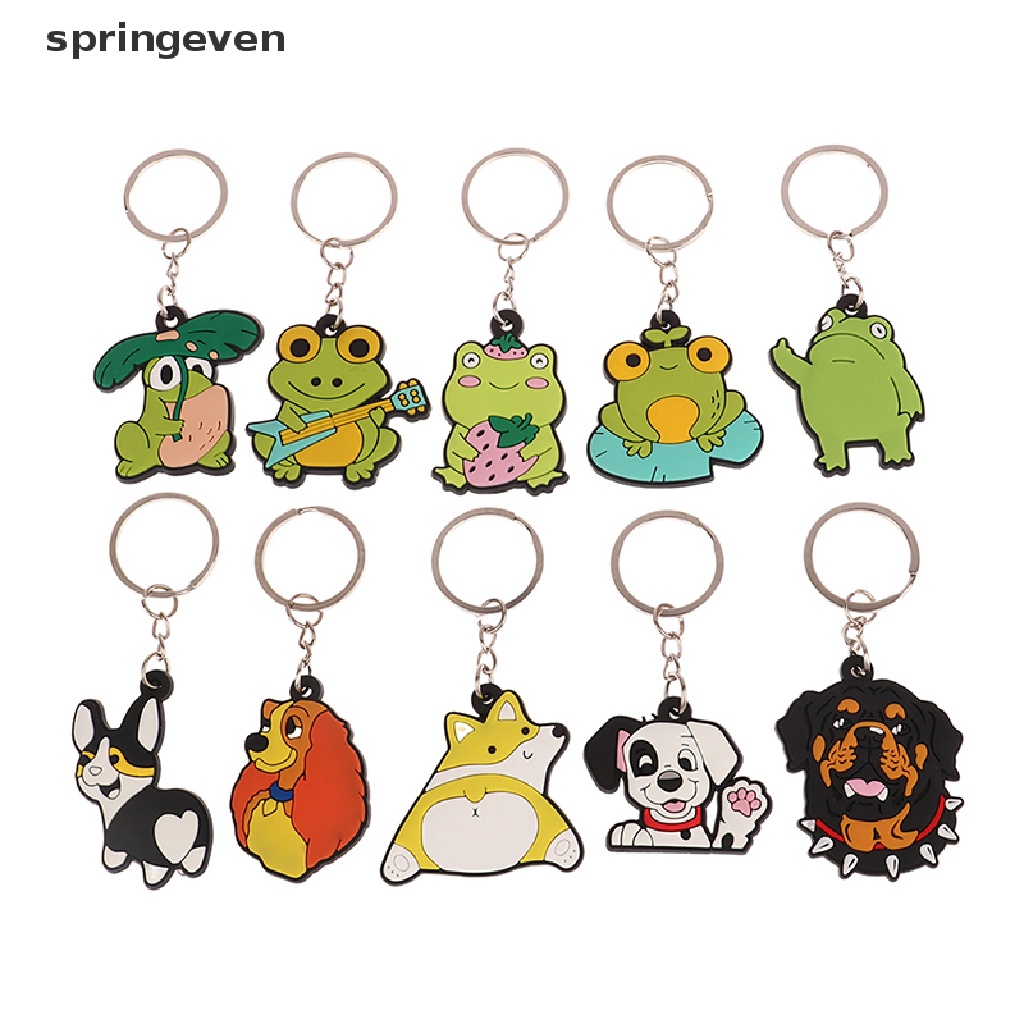 Set 5 Móc Chìa Khóa Bằng Nhựa PVC Hình Động Vật Hoạt Hình Dễ Thương