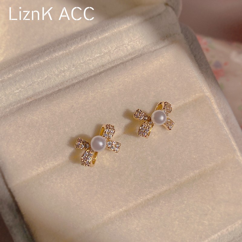 Bông Tai Mạ Bạc 925 Hình Nơ Đính Ngọc Trai Nhân Tạo Phong Cách Thời Trang Mới 2023