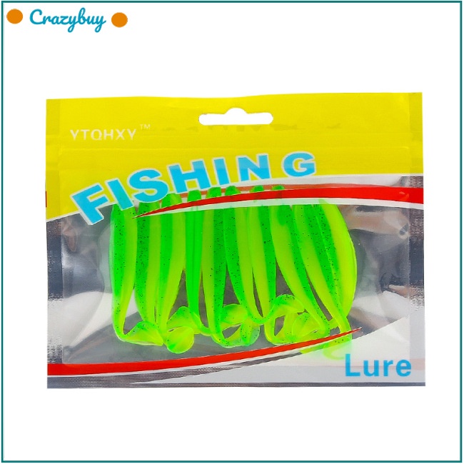 Cr Set 10 Mồi Câu Cá Mềm Mại Hình Chữ T 5.5cm / 1.6g Hai Màu Tiện Dụng