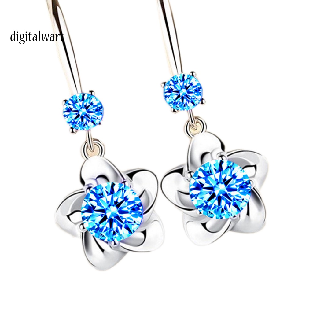 Kỹ Thuật Số| 1 Đôi Bông Tai Hình Hoa Đính Đá Lấp Lánh Dành Cho Nữ