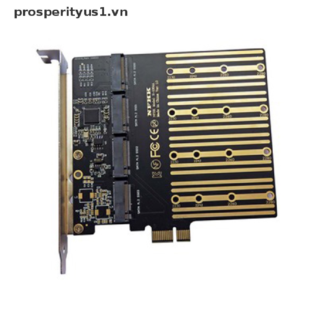 Adapter Chuyển Đổi PCIE 1 Sang M2 PCI Express X1 3.0 4 Cổng B Key M.2 NGFF SATA SSD